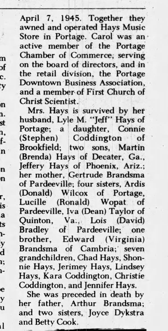 Clipping from Portage Daily Register